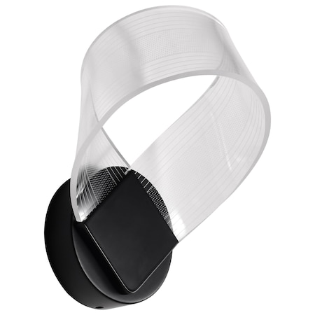Nuvo Barnett, 8 Inch LED Wall Sconce, Matte Black, Silk Screened Acrylic Lens 62/2037
